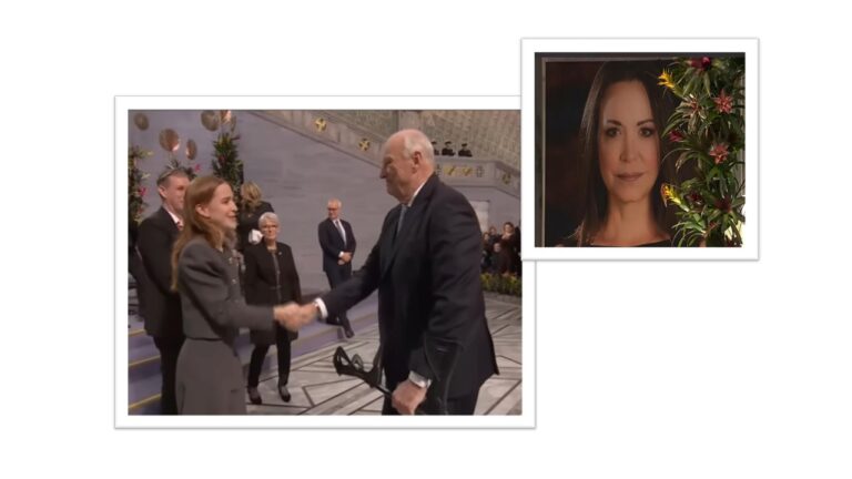 Daughter Ana Corina Sosa accepts 2025 Nobel Peace Award for Maria Corina Machado