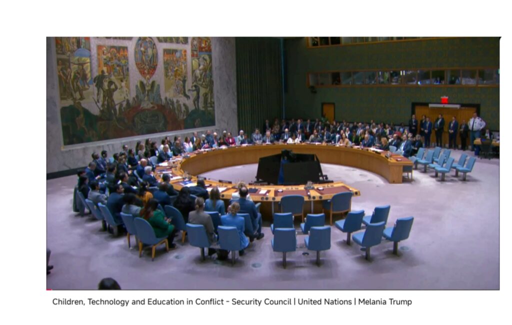 First lady of the United States – Melania Trump chairs UN Security Council debate on Children, Technology and Education in conflict