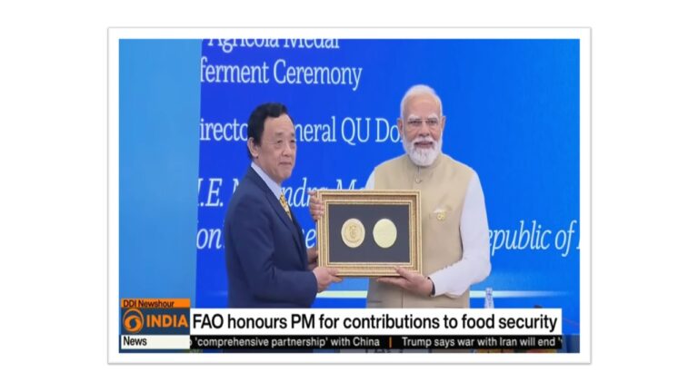 FAO honours PM Modi for Food Security Contributions